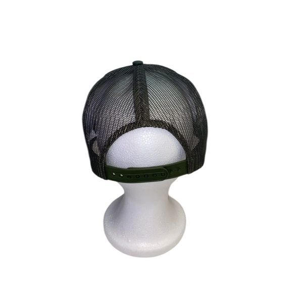 NEW! CABELA CAMP Canvas Mesh Snap Back Men’s Adjustable Olive Trucker Cap Hat OS - Picture 7 of 9